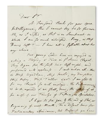 (AMERICAN REVOLUTION--PRELUDE.) Harris, James. Letter from a member of Parliament concerning the Boston revolutionaries.